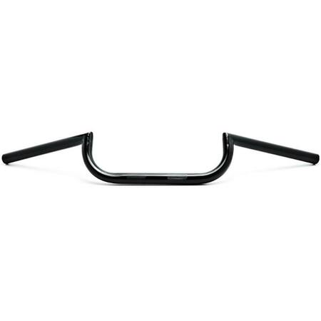 KRATOR 1 in. Motorcycle Handlebar Steel Cafe Racer Clubman Style Bobber Custom, Black JBM-5008-B